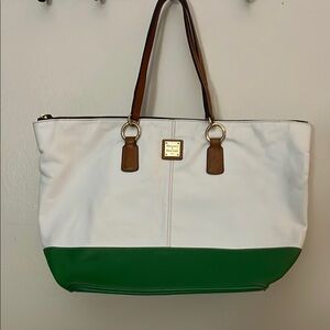 Dooney & Bourke White and Green Tote Bag